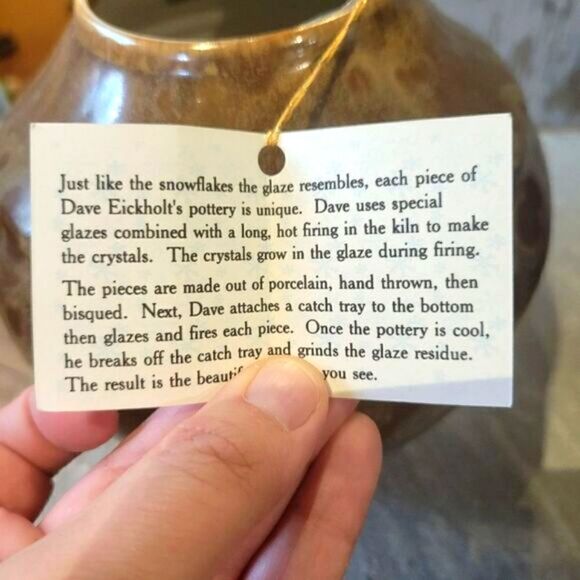 Vintage Dave Eickholt Crystalline Glaze Earthenware Pottery Vessel Vase - Picture 7 of 12